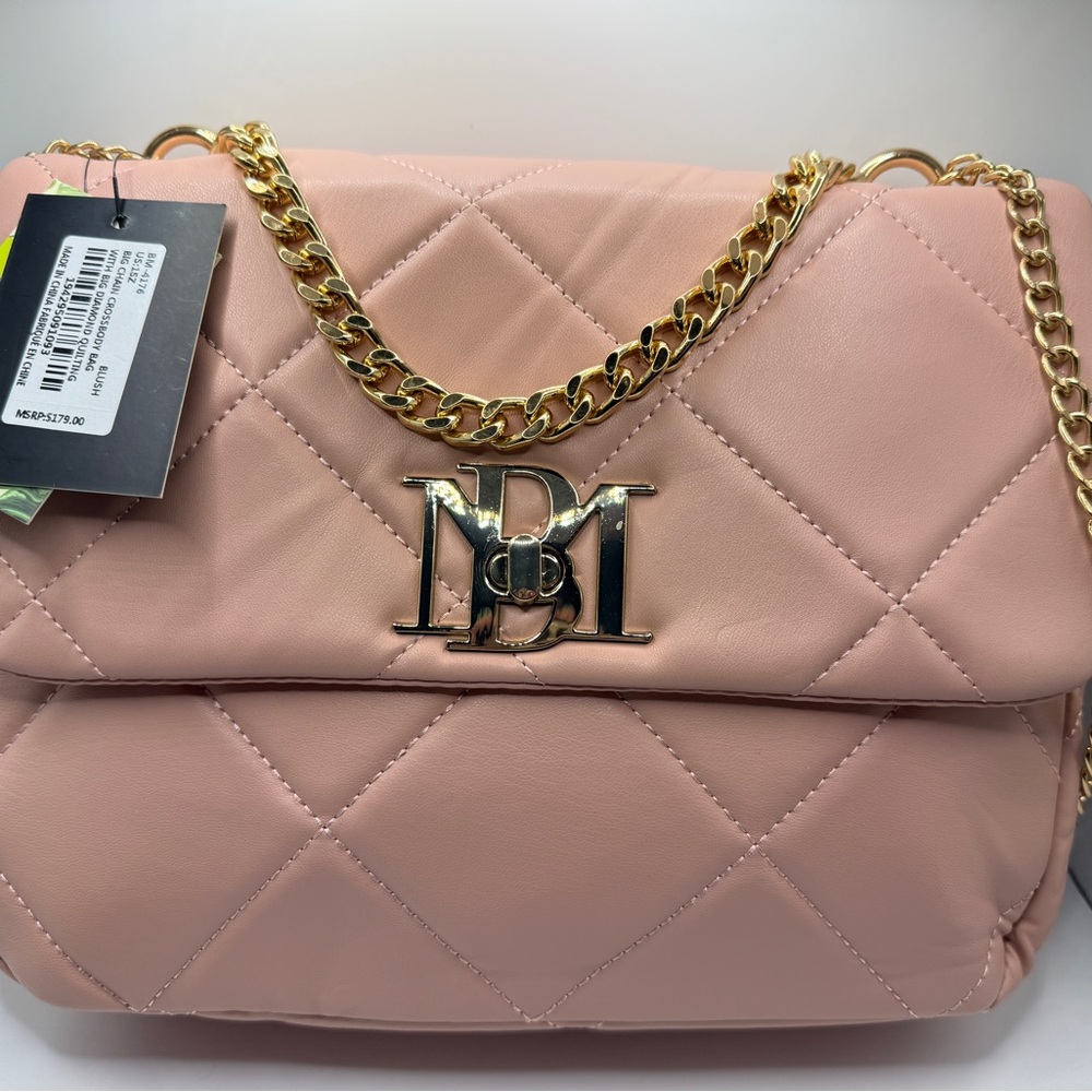 NWT Badgley Mischka Quilted Crossbody - Blush - Picture 5 of 10